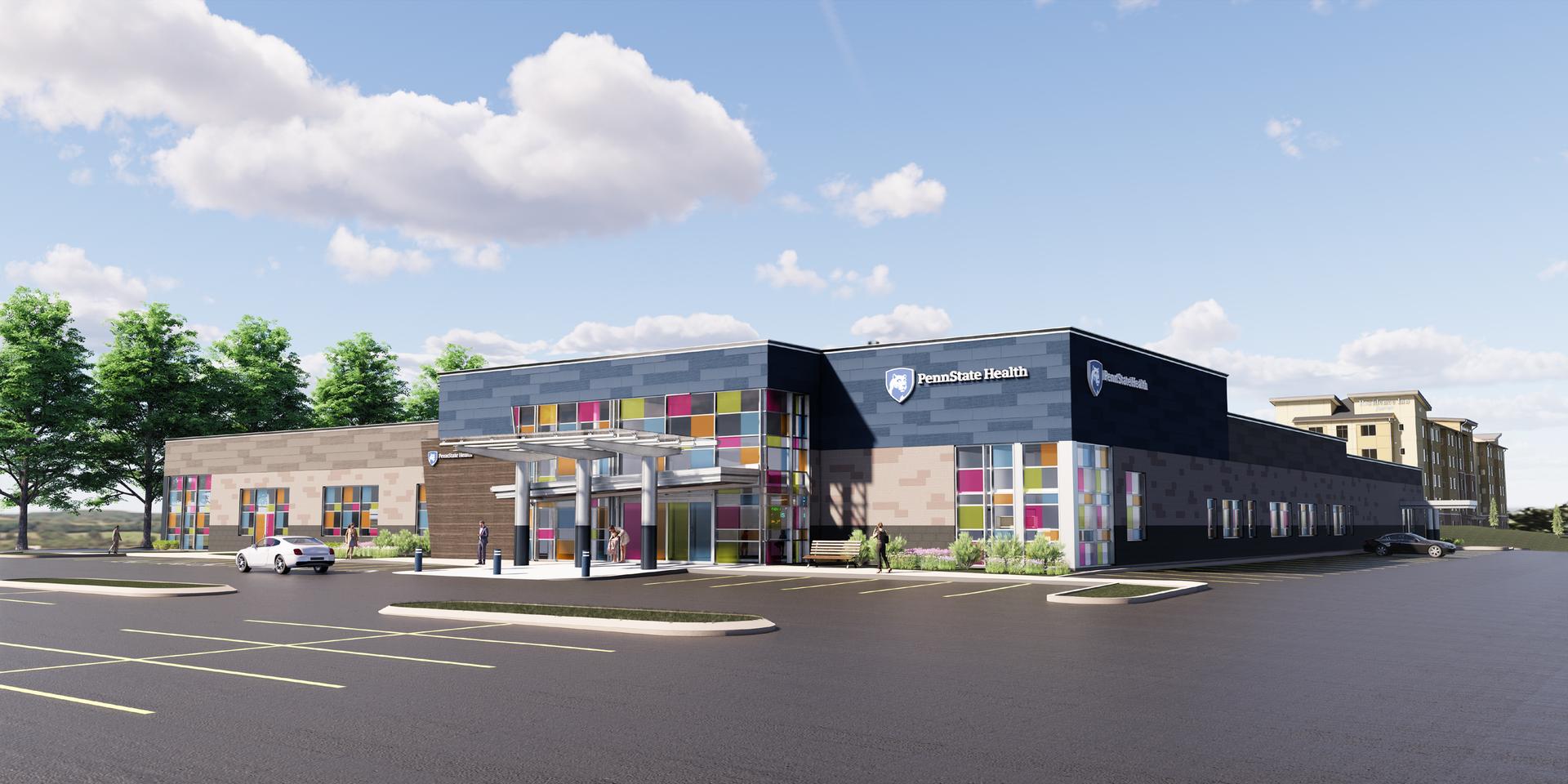 Penn State Health Pediatrics - Architect's Rendering - W Approach